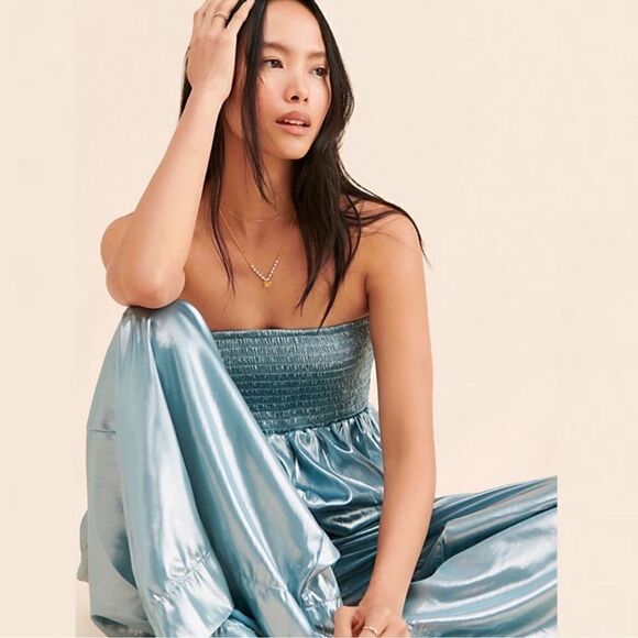 New Free People Julie Metallic Jumpsuit - Picture 4 of 8